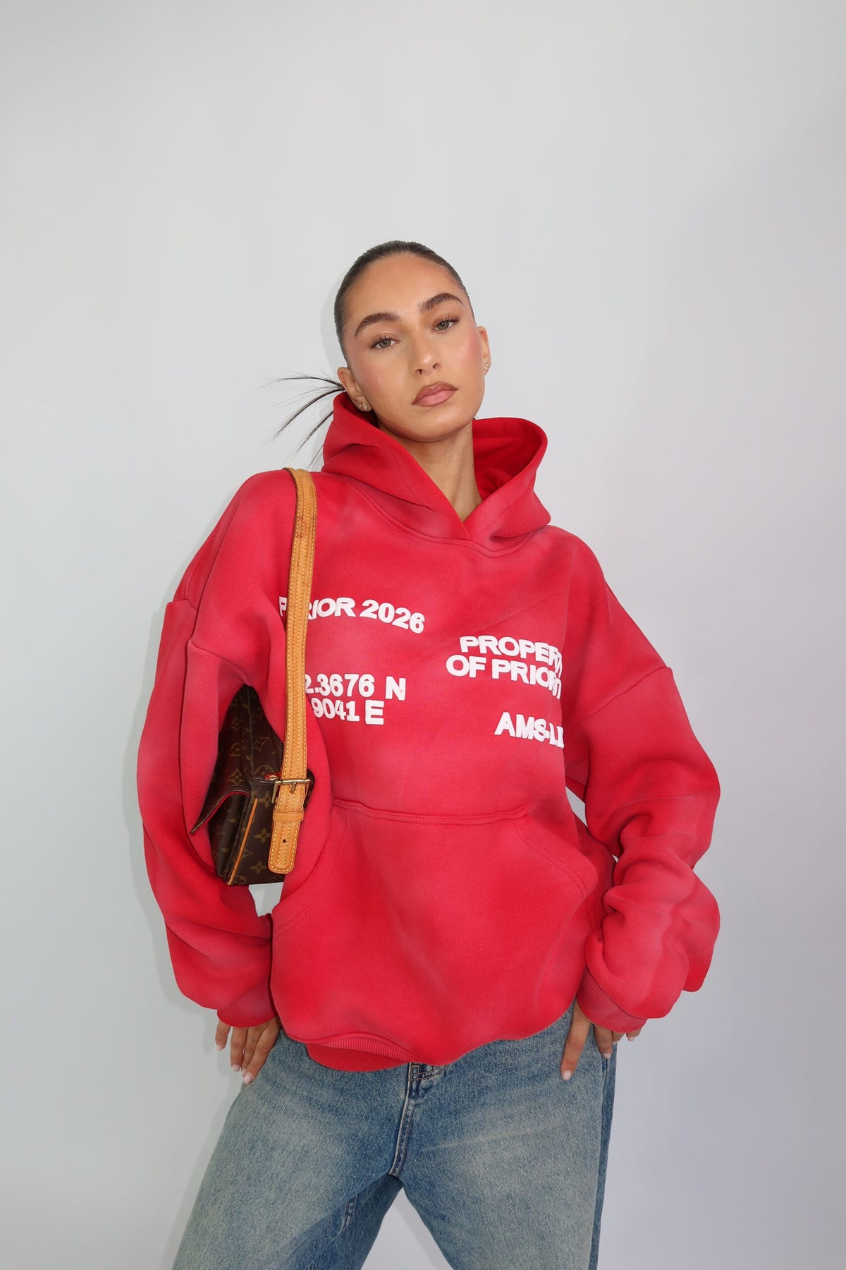 Priority hoodie red