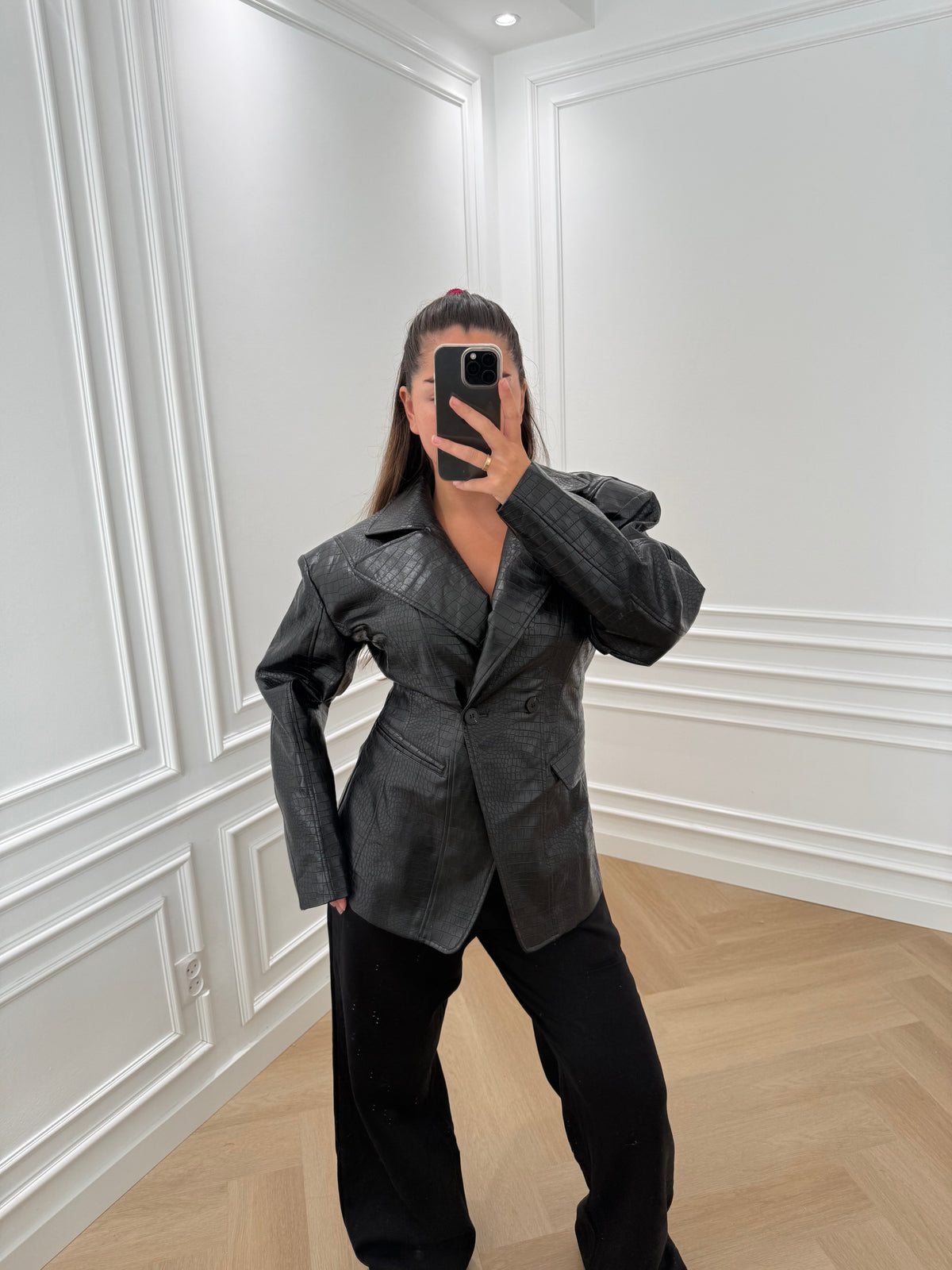 Noir Croc Blazer