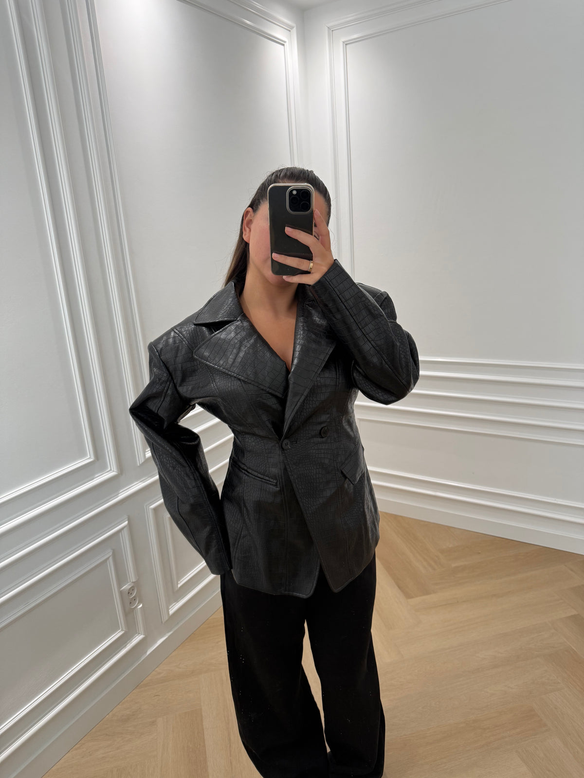 Noir Croc Blazer
