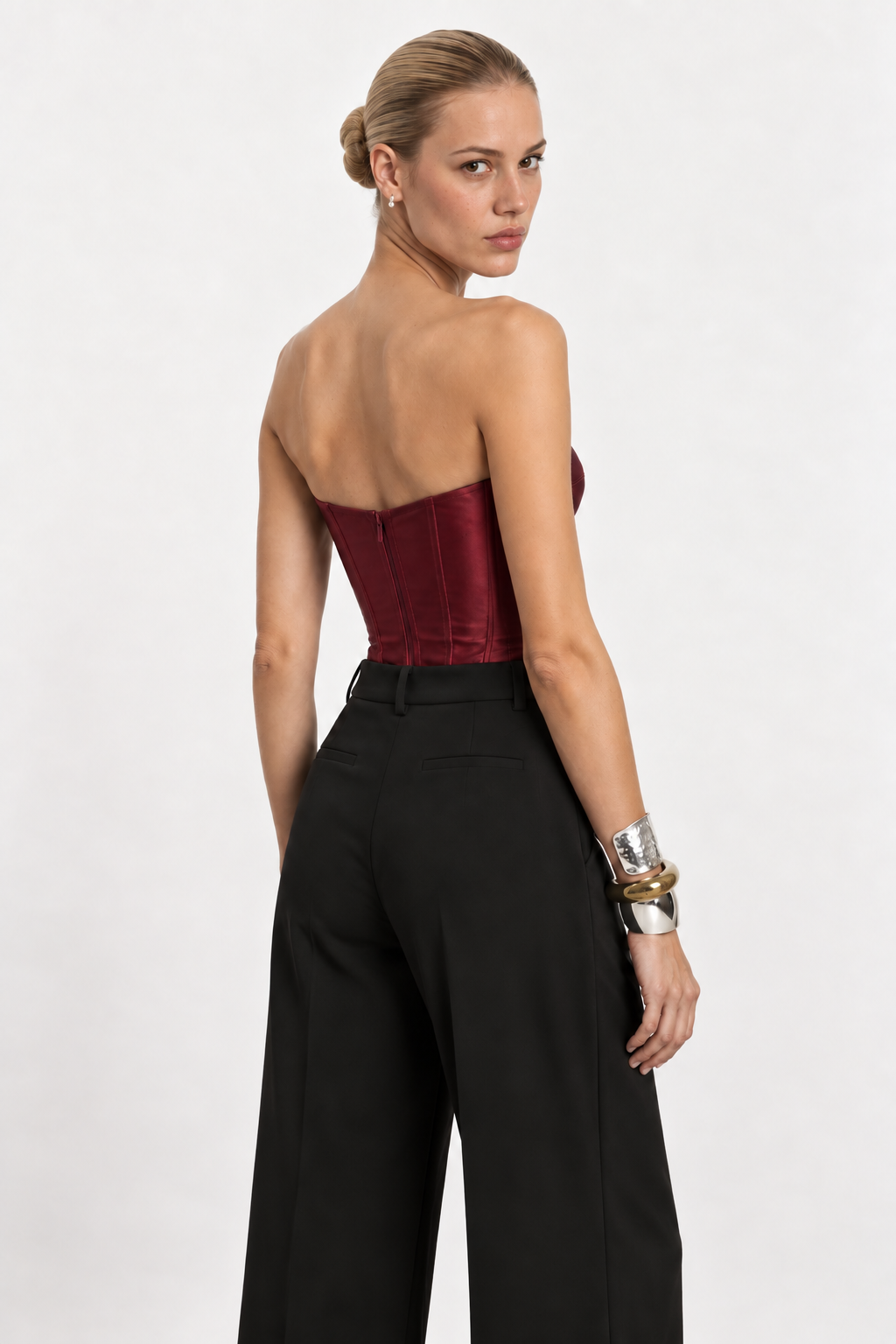 Bordeaux Satin Corset