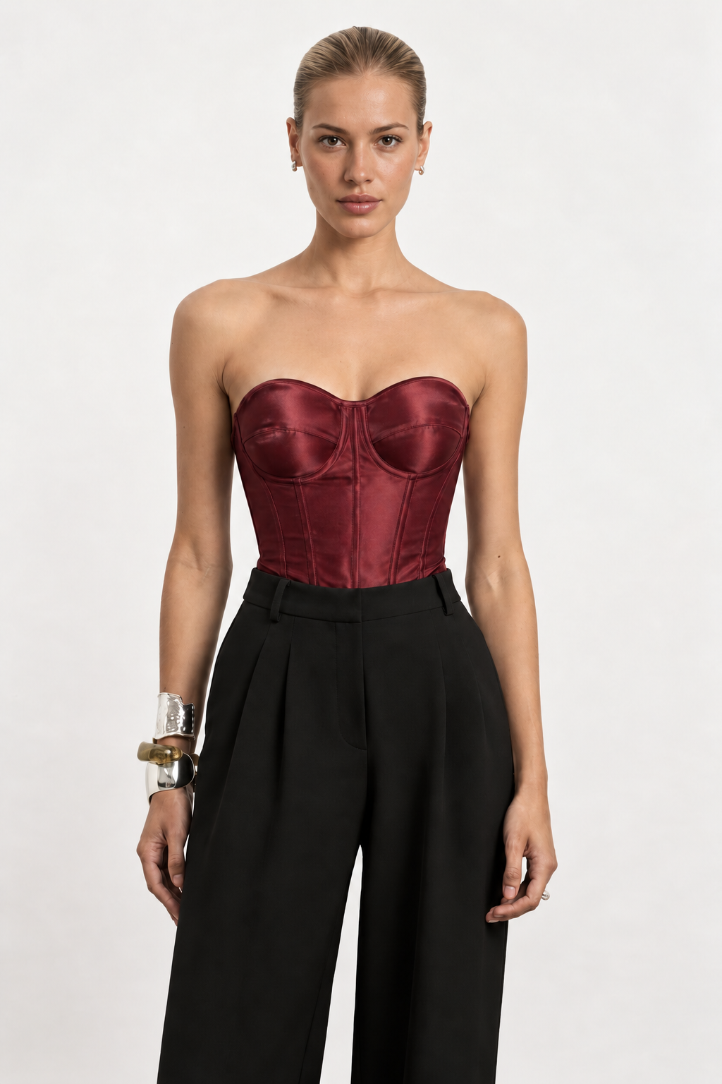 Bordeaux Satin Corset