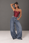 Bordeaux Satin Corset