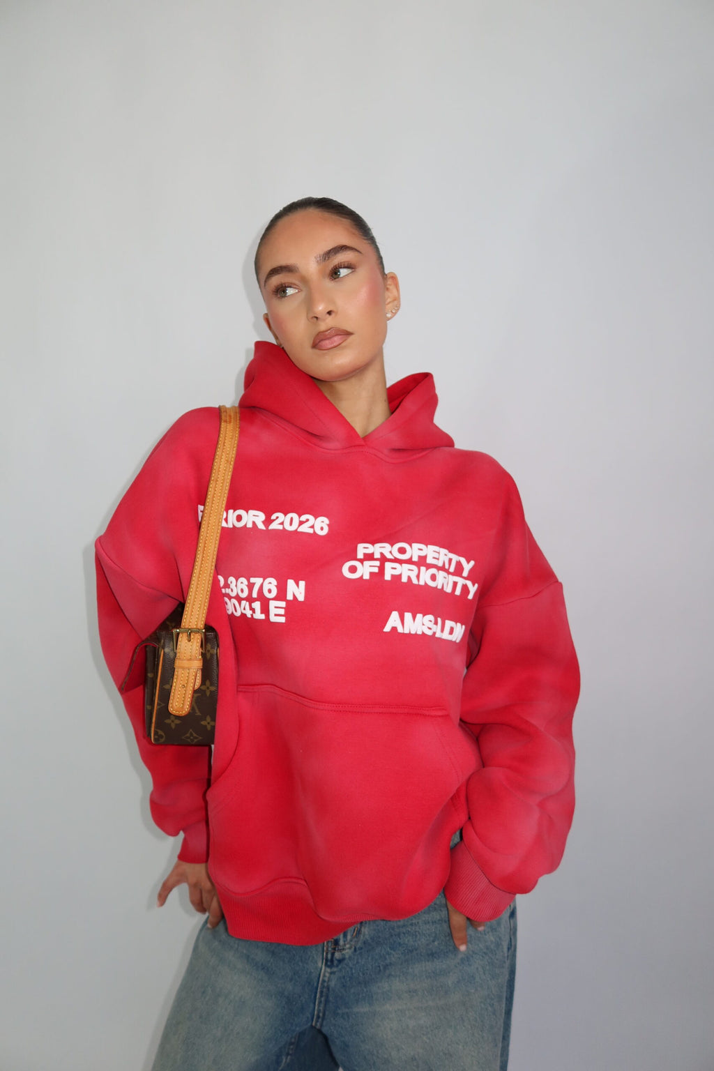 Priority hoodie red